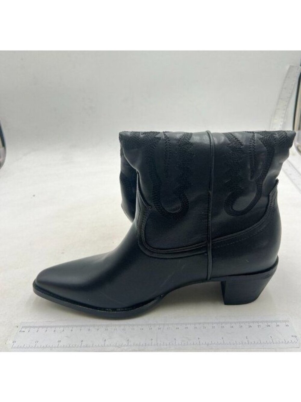 Metallic Embroidered Cowgirl Boots For Women Pointed Toe Western Boots Black